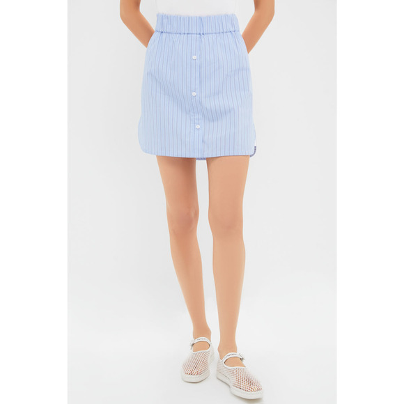 TUCKERNUCK Blue and White Stripe Frankie Skirt Size S NWT Retail $98 Tuckernuck - Picture 1 of 8